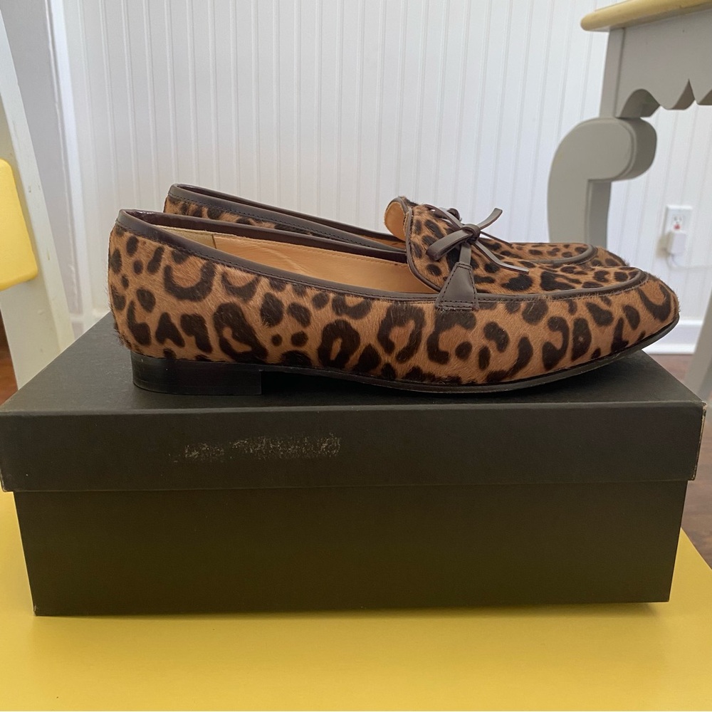 J Crew Leather and Calf-hair Academy Women’s Loafers (Leopard Multi)